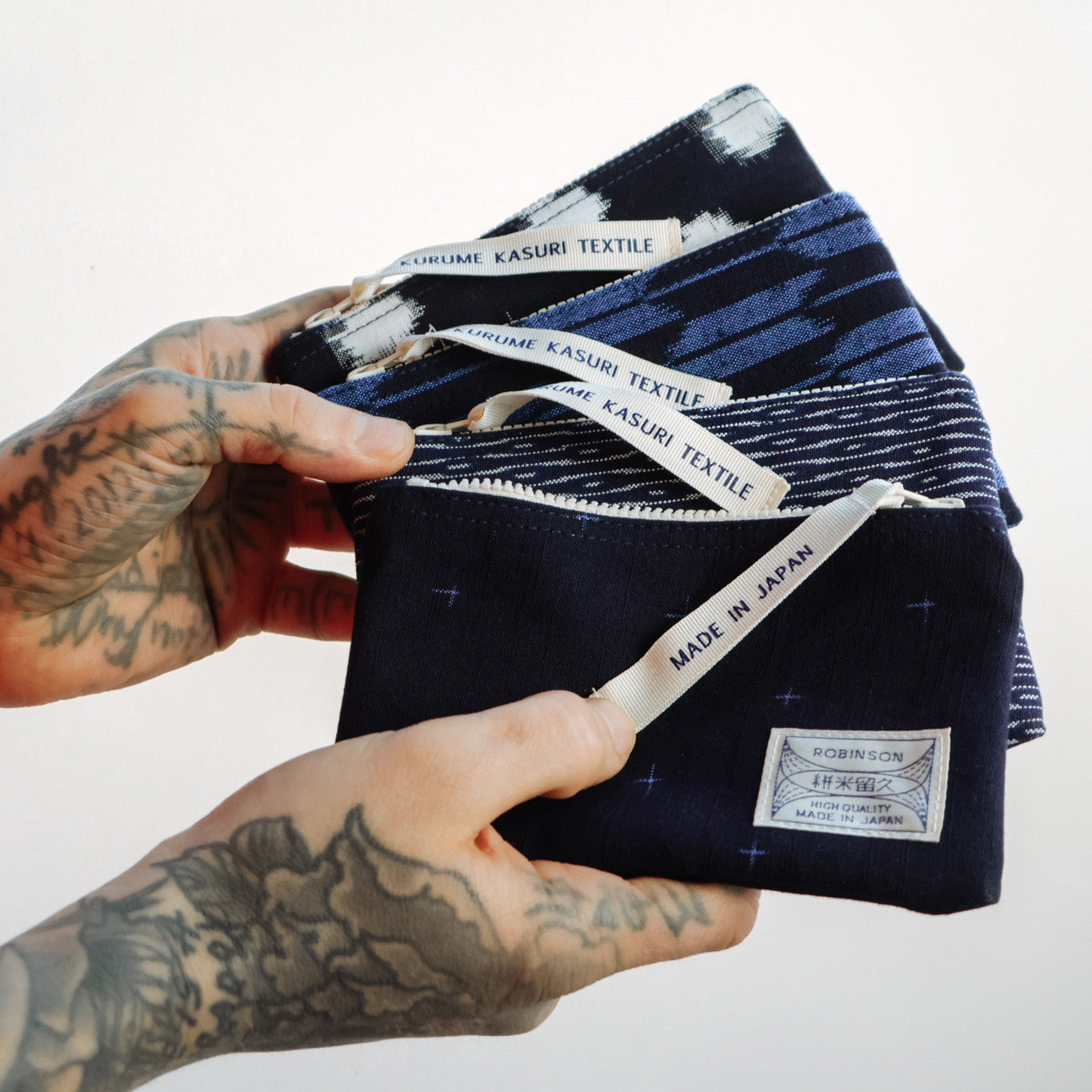 Pouch S Dot Navy/White · Kasuri OKAMOTO SHOTEN