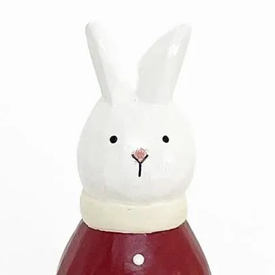 Figurine Lapin Père Noël en bois, T-LAB Polepole