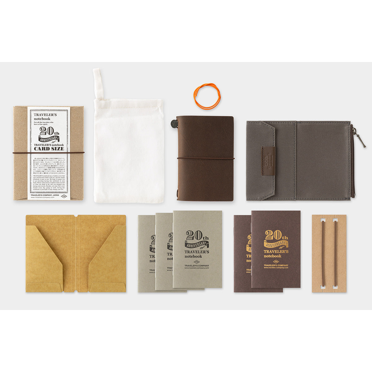 TRAVELER'S notebook Card Size 20e anniversaire, marron