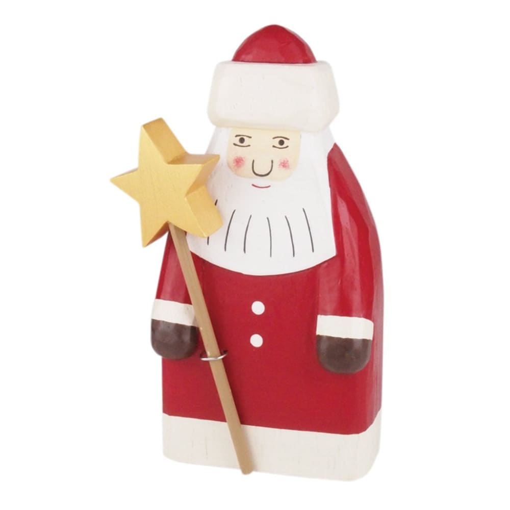 Figurine en Bois - Père Noël Classique - Étoile - FIGURINES EN BOIS