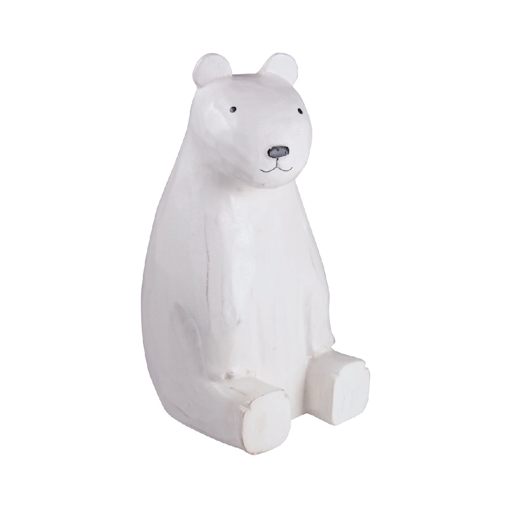 Holzfigur – Sitzender Eisbär (Elternteil)