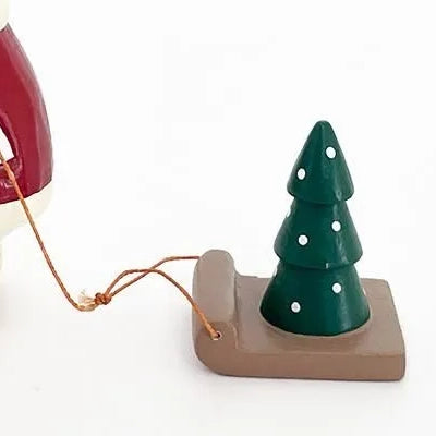 Figurine Lapin Père Noël en bois, T-LAB Polepole