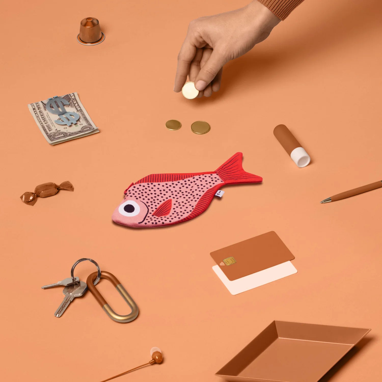 Porte-clés Poisson balai rose | Don Fisher | Maison Godillot