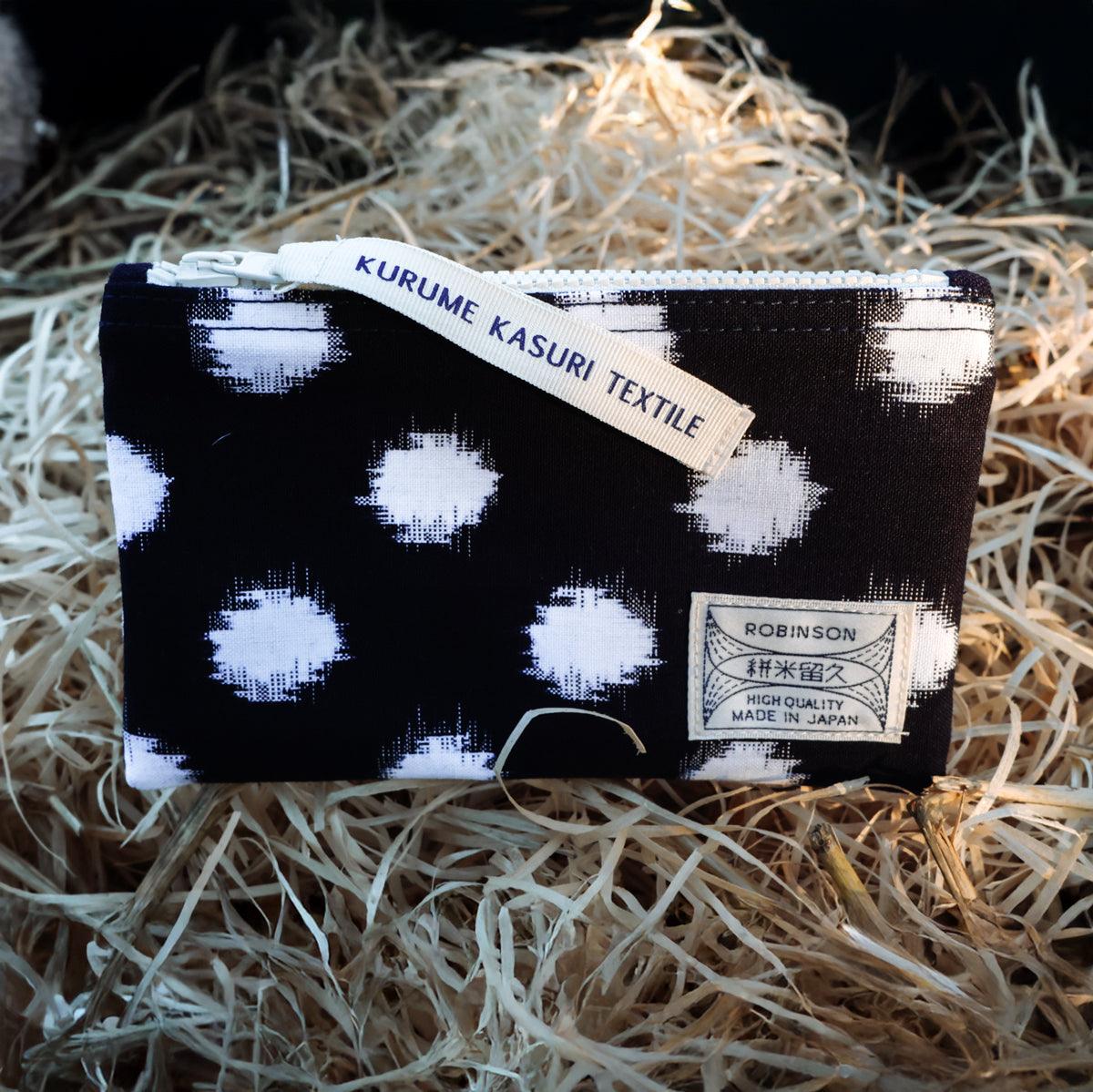 Tasche M Marine/Weiß gepunktet