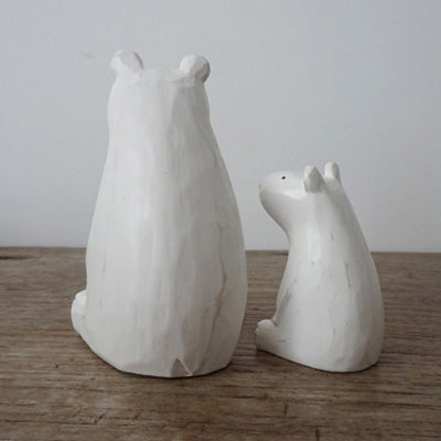 Figurine Ours polaire assis (enfant en bois, T-LAB Polepole