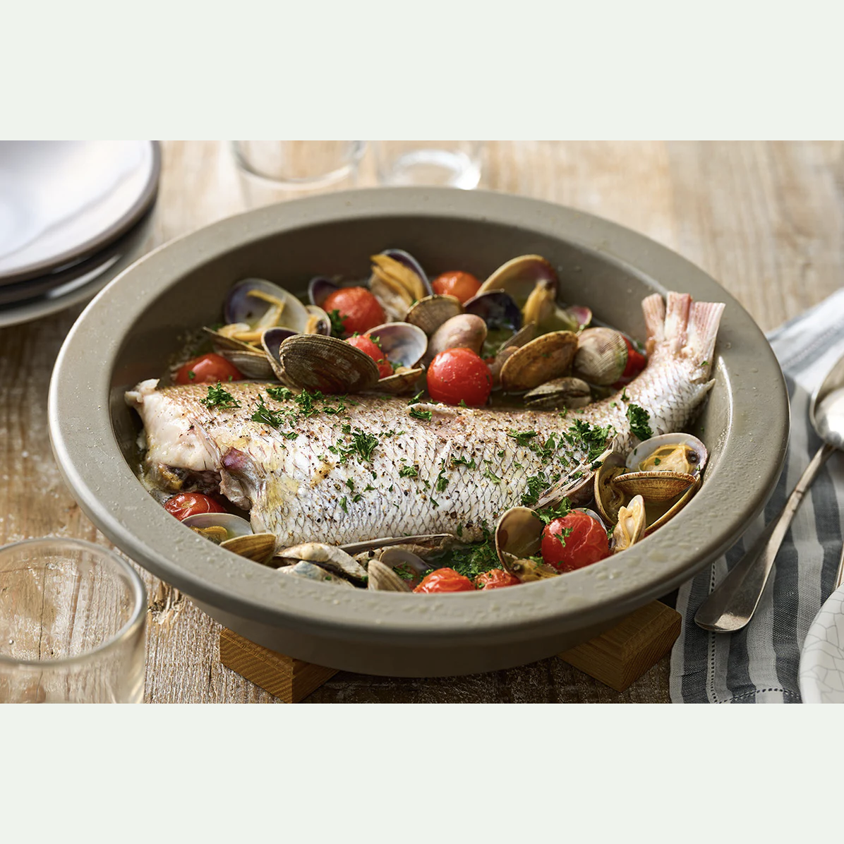 Cocotte plate 30 cm - Noir Jais