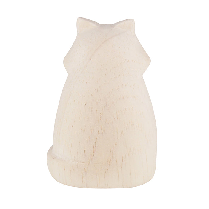 Holzfigur – Weißer langhaariger Katze