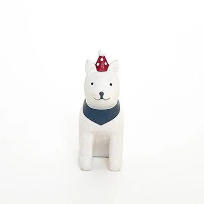 Holzfigur – Akita-Hund – Weihnachten Polepole