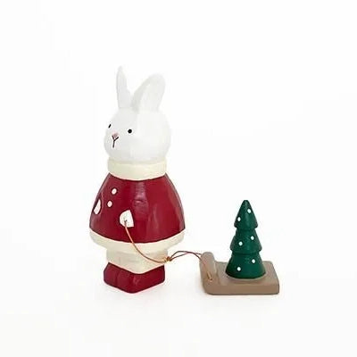Holzfigur – Weihnachtsmann-Hase