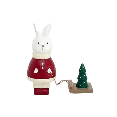 Holzfigur – Weihnachtsmann-Hase