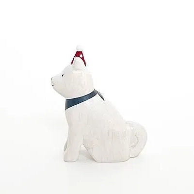 Holzfigur – Akita-Hund – Weihnachten Polepole