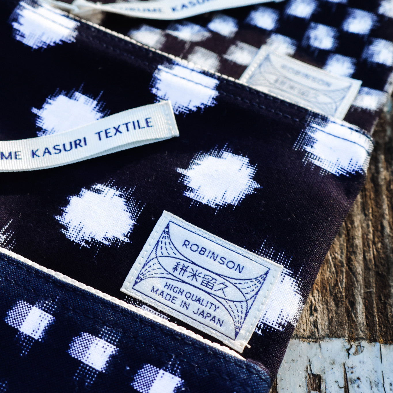 Pouch S Dot Navy/White · Kasuri OKAMOTO SHOTEN