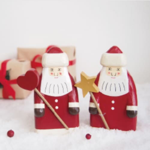 Figurine en Bois - Père Noël Classique - Cœur - FIGURINES EN BOIS