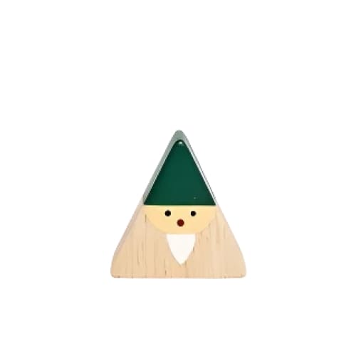 Figurine en Bois triangulaire - Sapin de Noël - Vert - FIGURINES EN BOIS