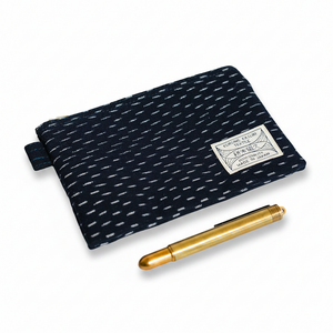 Pochette S Kleine Punkte Blau/Weiß