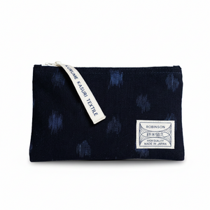 Pochette M Marineblau/Blau mit Punkten
