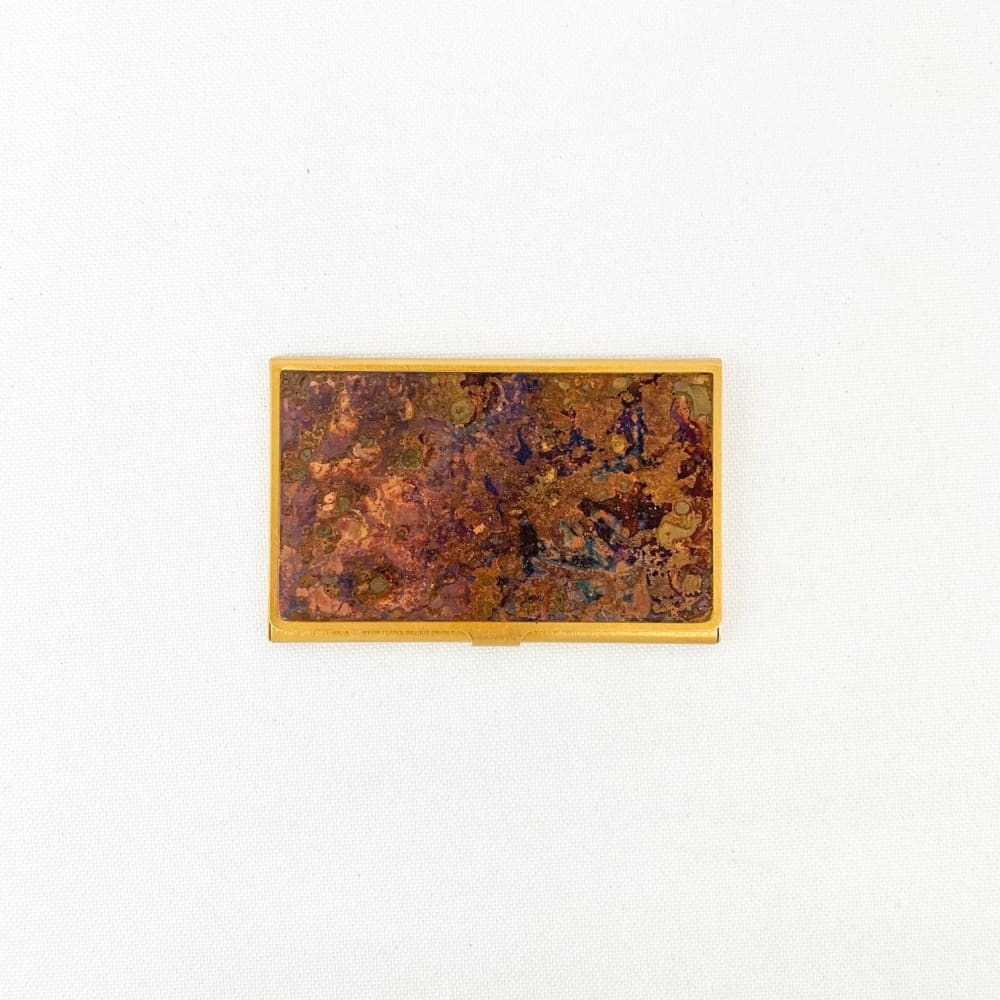 Porte Cartes de Visite en Laiton Corrodé - Hanmon Kujyaku - ACCESSOIRES DE BUREAU