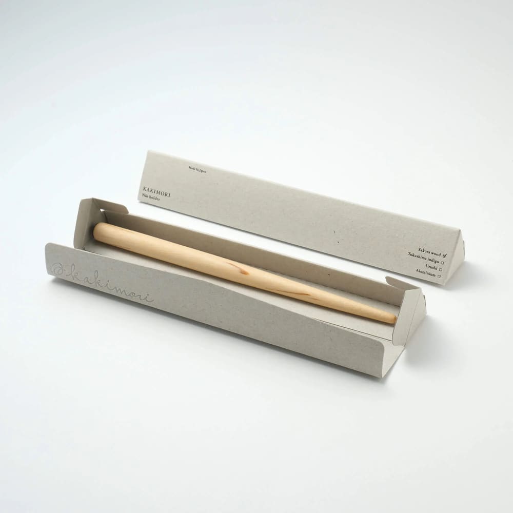 Porte plume bois blanc de sakura - PLUMES KAKIMORI