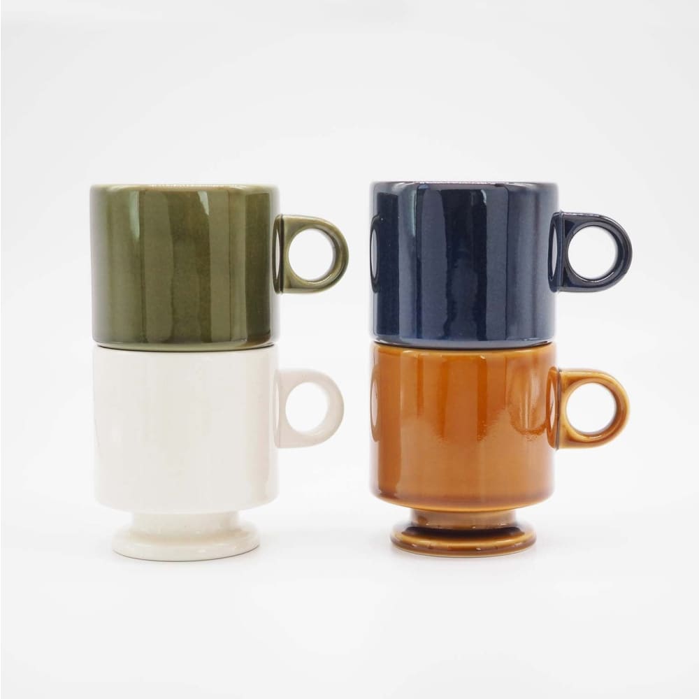 Tasse à pied empilable - Smith - Bleu - VAISSELLE